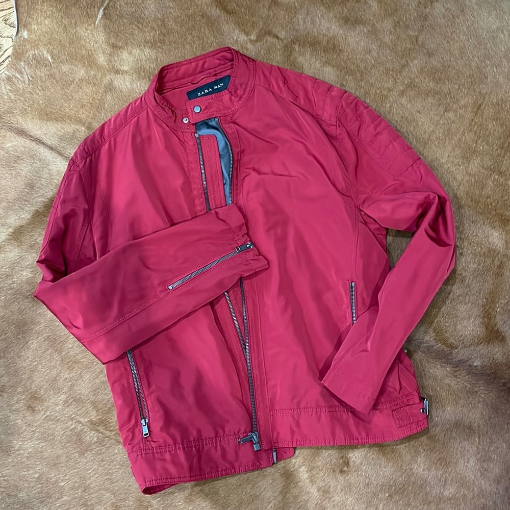 Brand new without tax, beautiful, red light weight biker jacket
